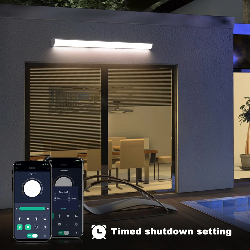 الحديثة حديقة طويلة الجدار الخفيفة الإضاءة في الهواء الطلق مقاوم للماء Ip65 الذكية التحكم عن بعد فيلا الشرفة حديقة فناء الخارجي الجدار مصباح #2