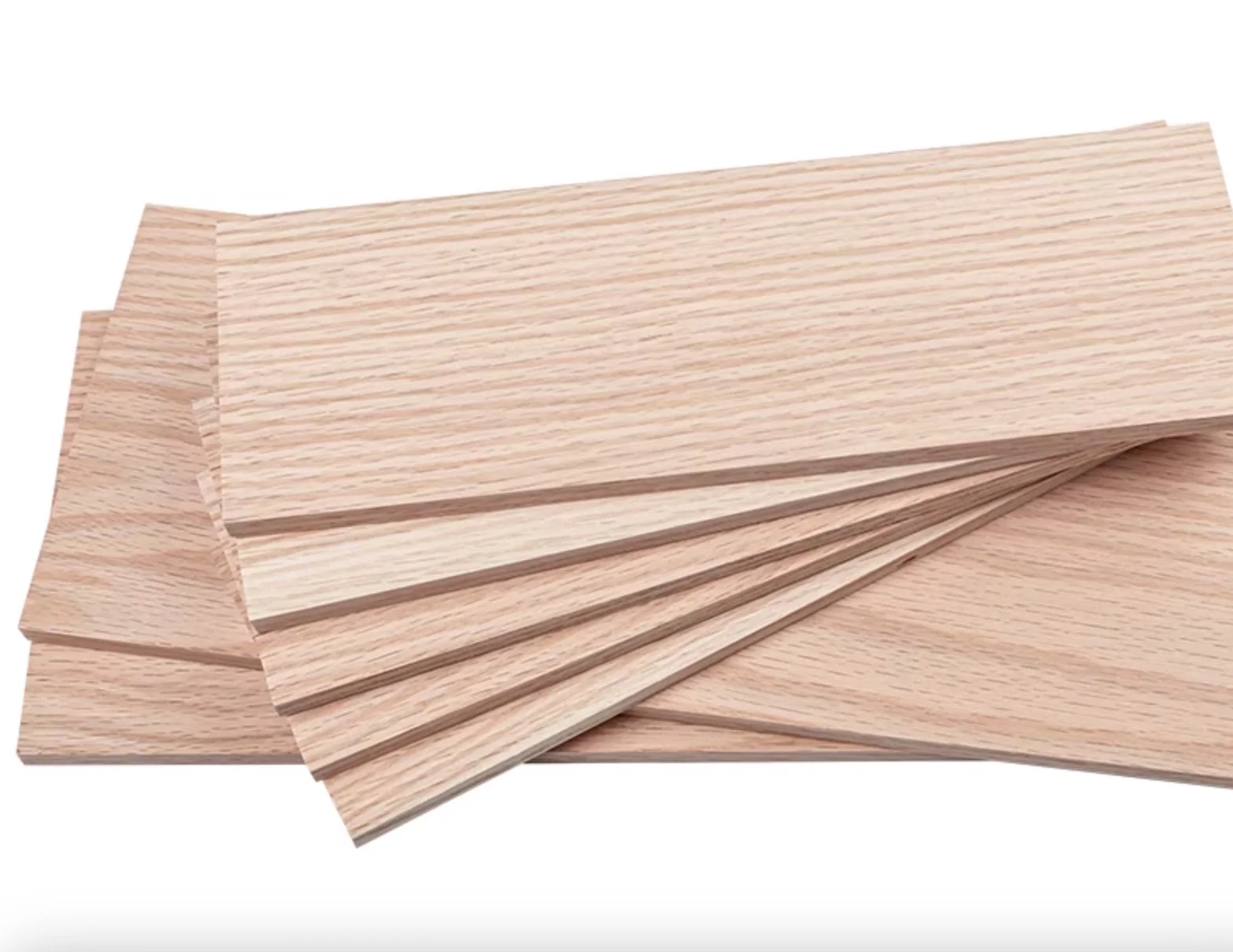 4pcs L:150x300mm T:3mm  Natural Red Oak Solid Wood Veneer Chips handmade wooden board material