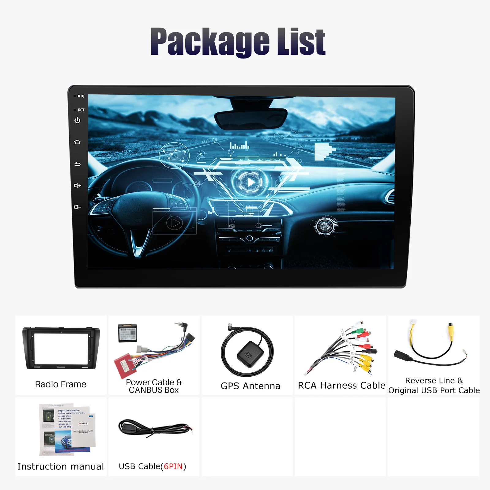 64GB For Mazda 3 2003-2009 Android 14 Car Stereo Apple CarPlay GPS Navigation Radio Bluetooth Head Unit FM/RDS IPS Touch Screen