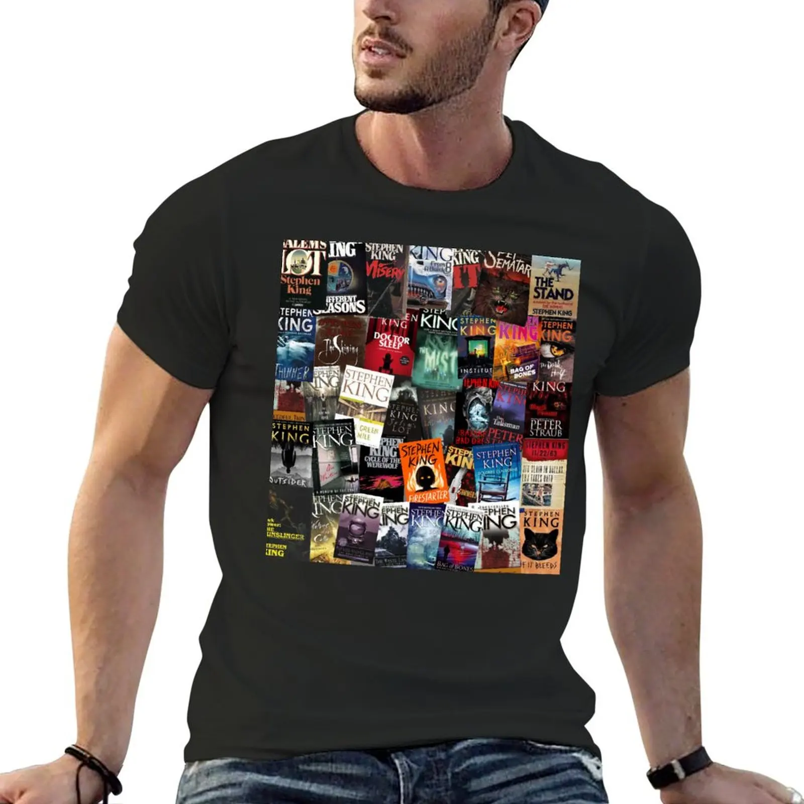 

Stephen King Book Covers, Horror Bookworm T-Shirt oversized t shirt sublime Men's t-shirts