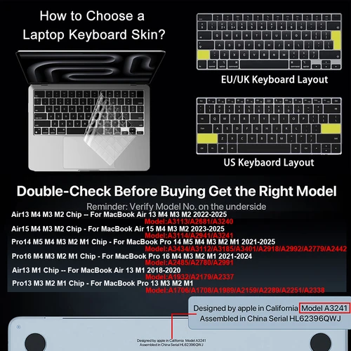 Imagen 2 del producto 2/3 Uds funda para MacBook Pro 14 pulgadas 2025-2021 M5 M4 M3 M2 M1 A3434 A3112 A3185 A3401 A2918 A2992 A2779 A2442, juego de fundas para ordenador portátil