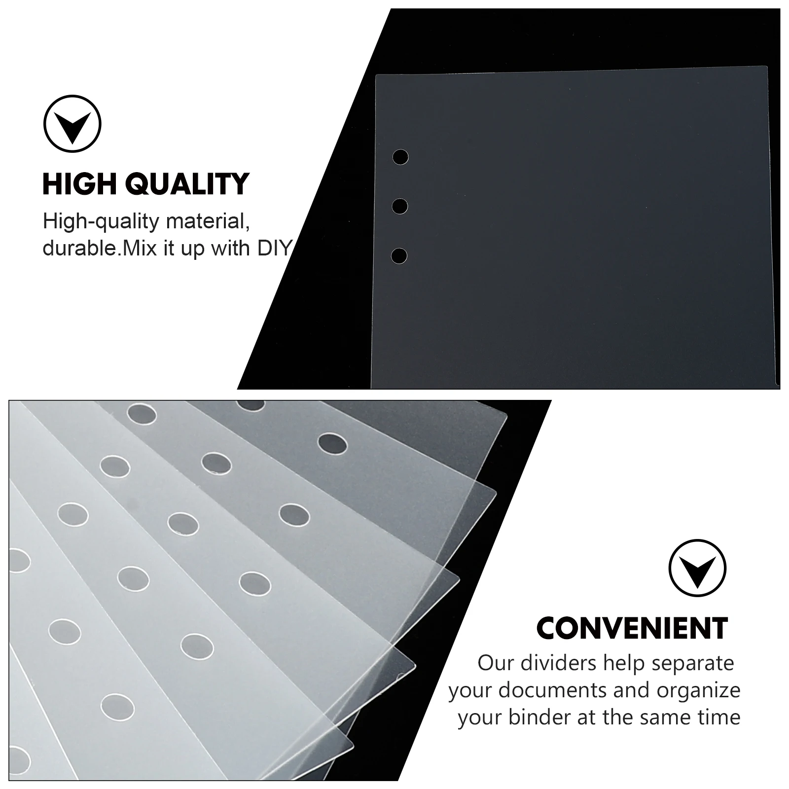 

12pcs Index Dividers Translucent Tab Dividers For Notebook Binder Planner File Organizer Category Page Divider Plastic Indexing