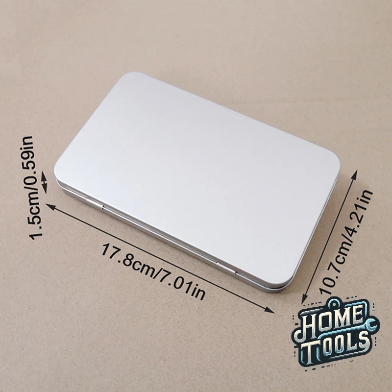 Household Iron Storage Box Tin Box Container Empty Hinged Lid Empty Storage Box Candy Card Jewelry Organizer