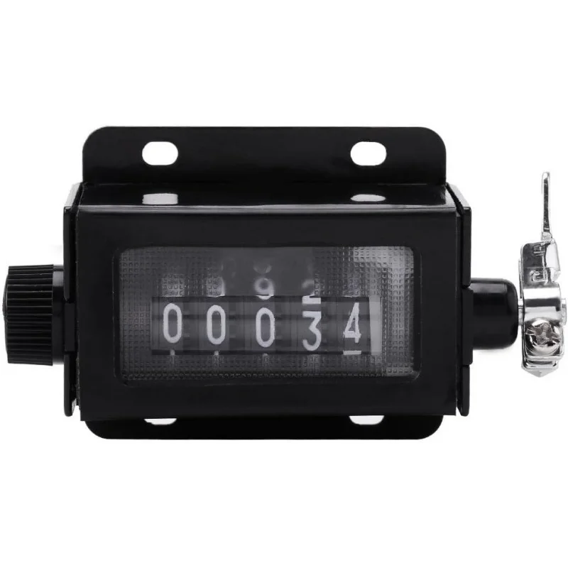 

Mechanical Digit Counter 5 Digit Pull Count Counter Rotary Knob Resettable Counter Black with Spring