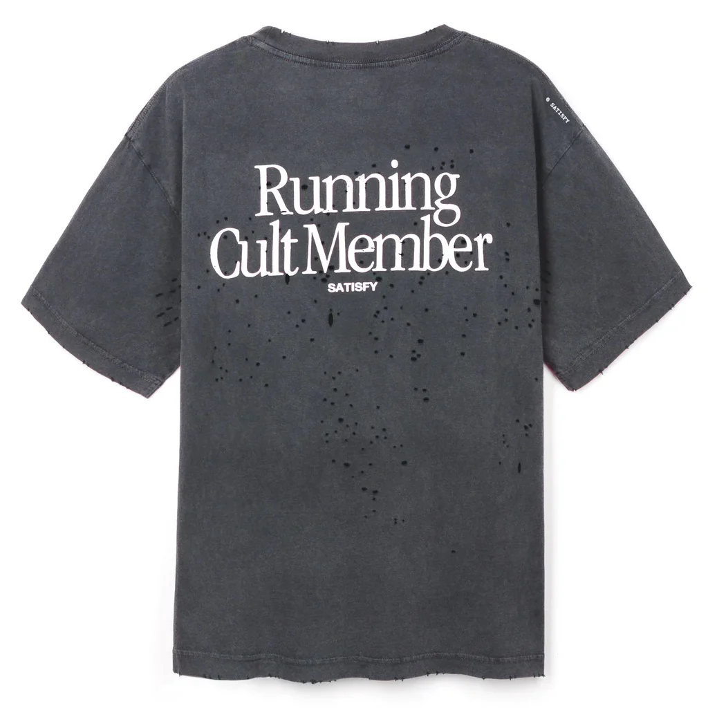 

High Quali Satisfy Original Waed Destroyed Breathable Casual round Ne Pure Cotton Loose Vintage ort Sve T-irt