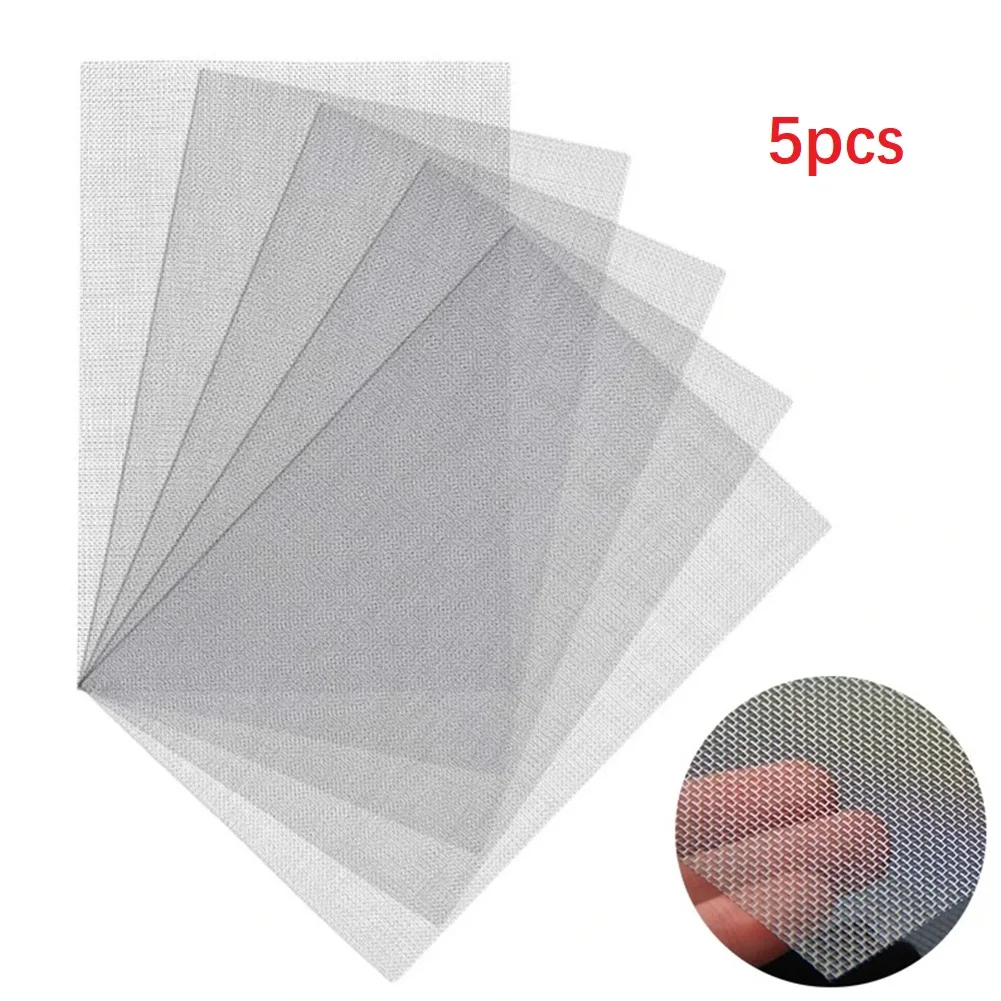 

5pcs Car Bumper Grille Repairing Net Plastic Crack Repair Hole Tungsten Repairing Mesh Net For Bumper Body Hood Vents Repairing