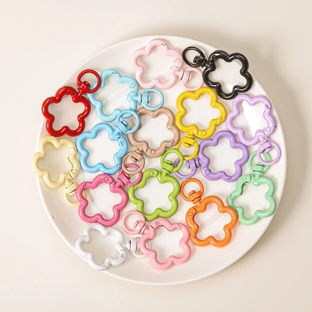 5pcs Flower Metal Lobster Claw Clasps for Key Chains