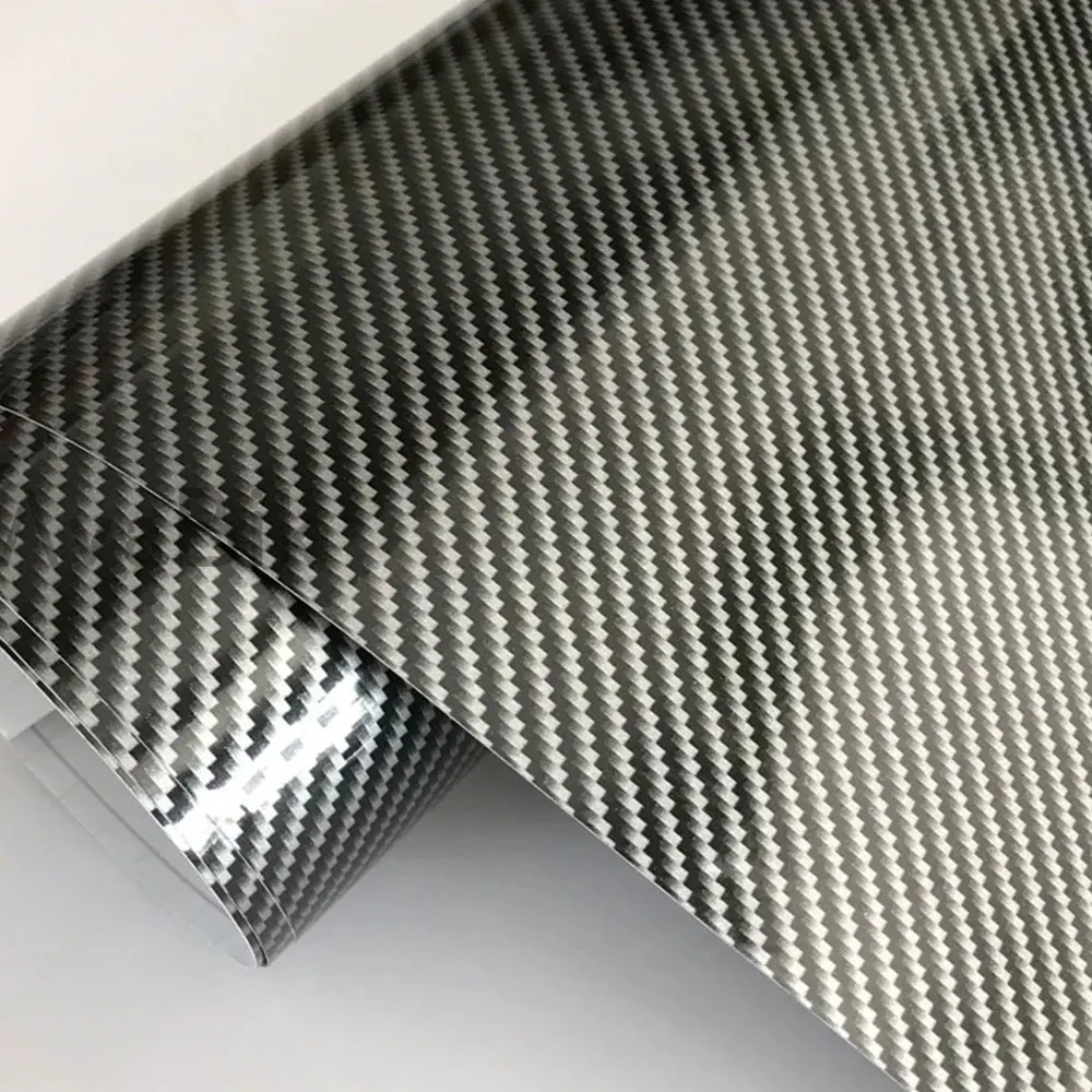 

50cm x 300cm High Glossy 2D Carbon Fiber Gold Silver Vinyl Car Wrap Film Motorcycle Tablet Car Accessories Scratchproof Stickers