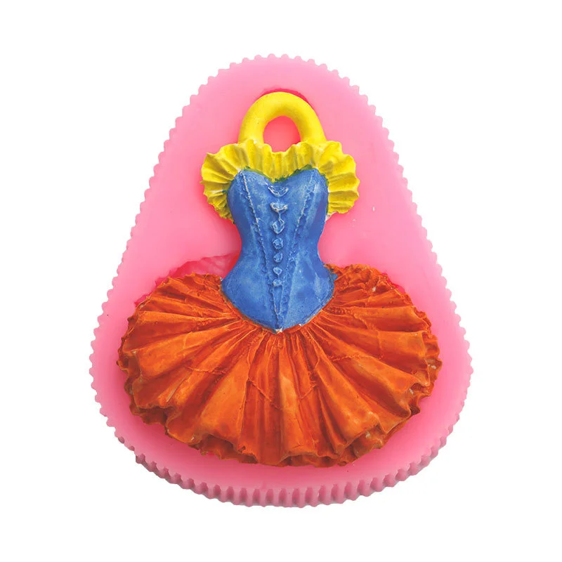 Girl\'s Ballet Dancing Skirt Fondant Silicone Mold Sugar Craft Gumpaste Chocolate Mould Cupcake Baking Decorating Cake Tools