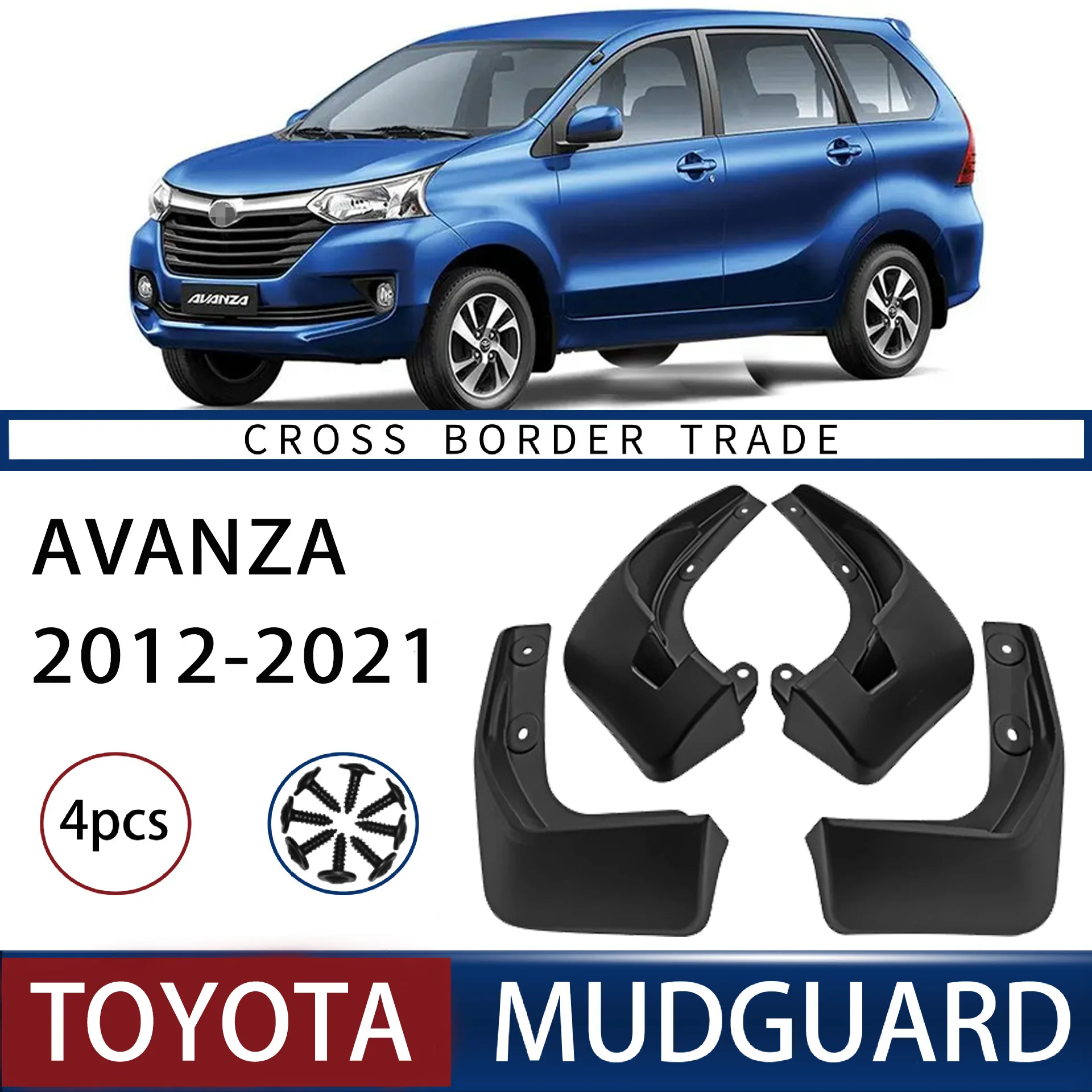 FOR Toyota avanza 2022 12-21 Car Molded Mud Flaps Splash Guards Mudguards Front Rear Styling Front Rear Car Accessories