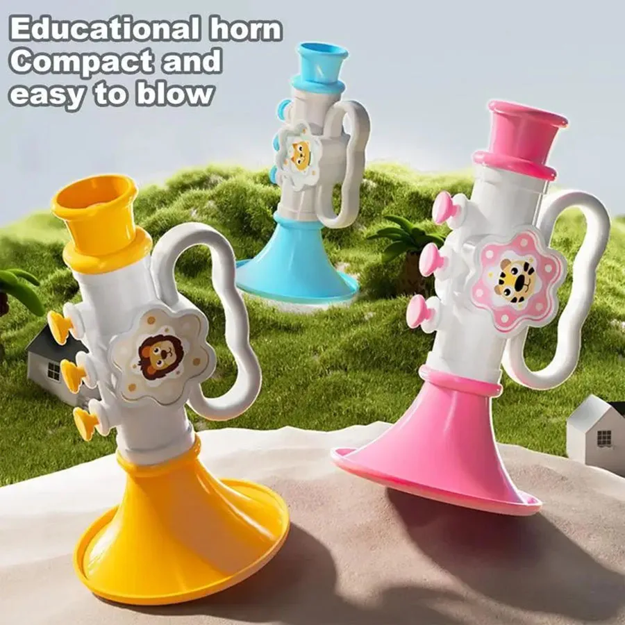 Kids Trumpet Toys Trumpet Instruments Toy With Hangable Rope Musical Instruments Toys Colorful Fake Preschool Early Learning toy