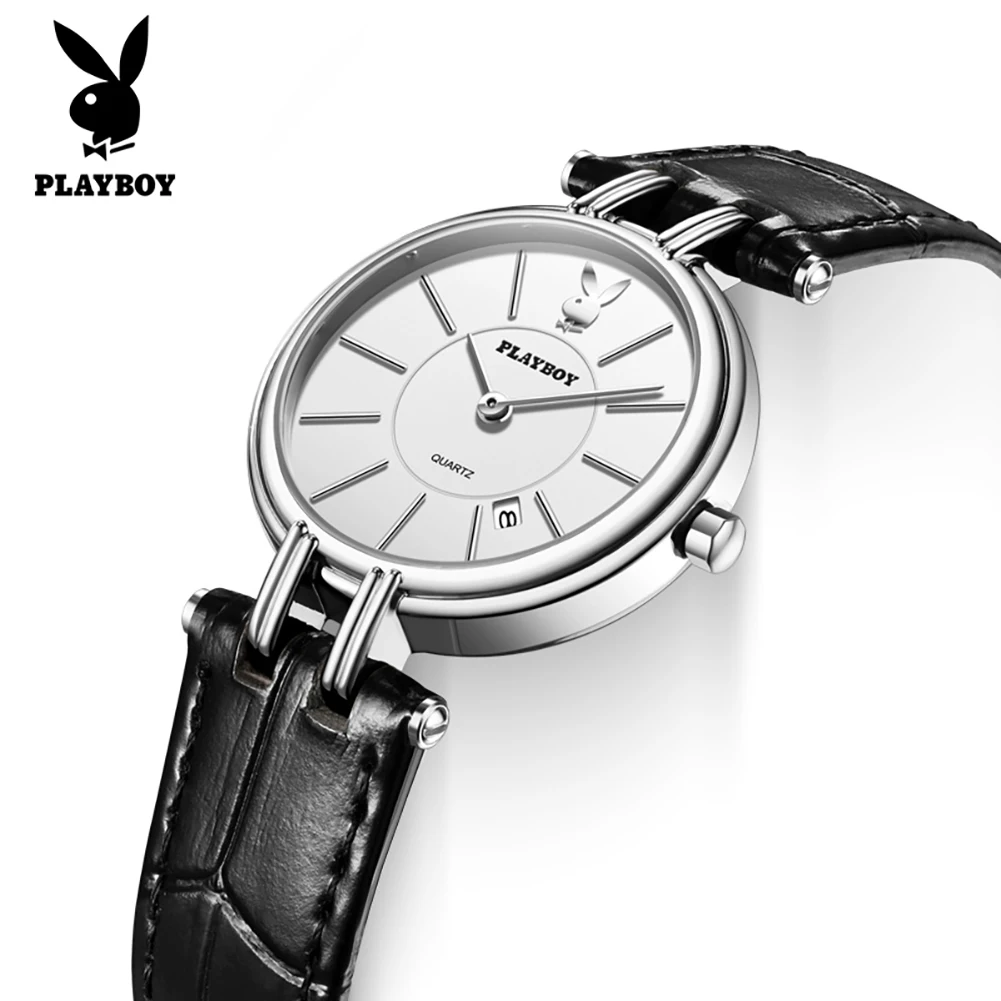 PLAYBOY Ladies Watch Ultra Thin Quartz Watches for Woman Fashion Elegant Luxury Simple Original Women's Dress Wristwatches 3125