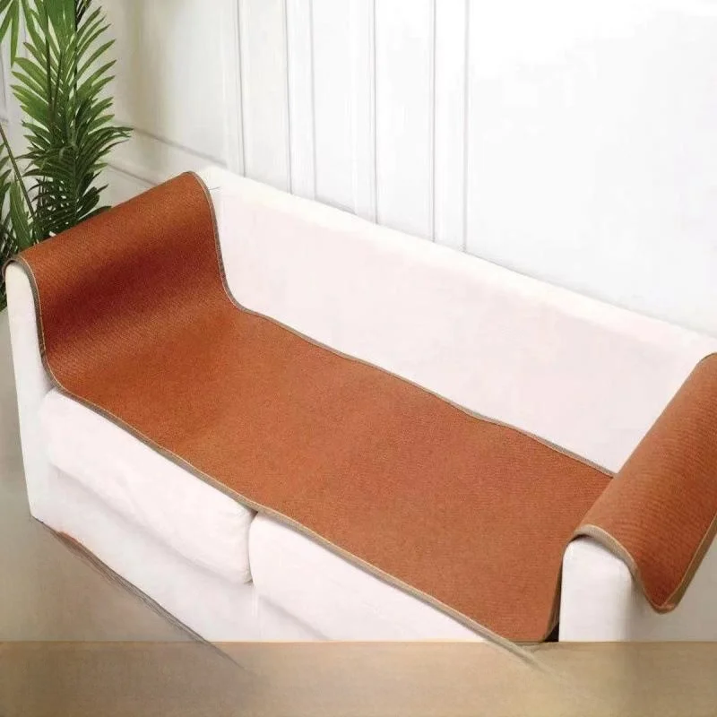 Non-stick Hair Sofa Cushion Summer Cool Mat Single Person Couch Pad Home Decor Stripe Pattern New Chinese Style Dust Cover