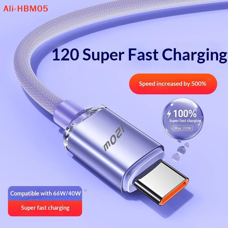 (HB05)120W 6A Fast Charge USB Type C Quick Charge Cable For Phone Fast Charging Cable Data Cables