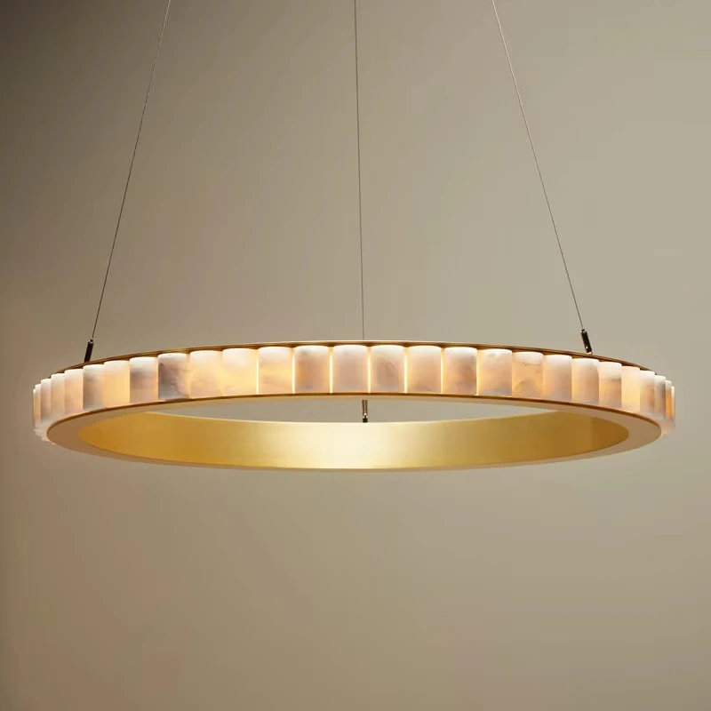 LED Marble Stainless Steel Gold Black Round Hanging Lamps Lustre Pendant Lights.Pendant Lamp.Pendant Light For Living Room