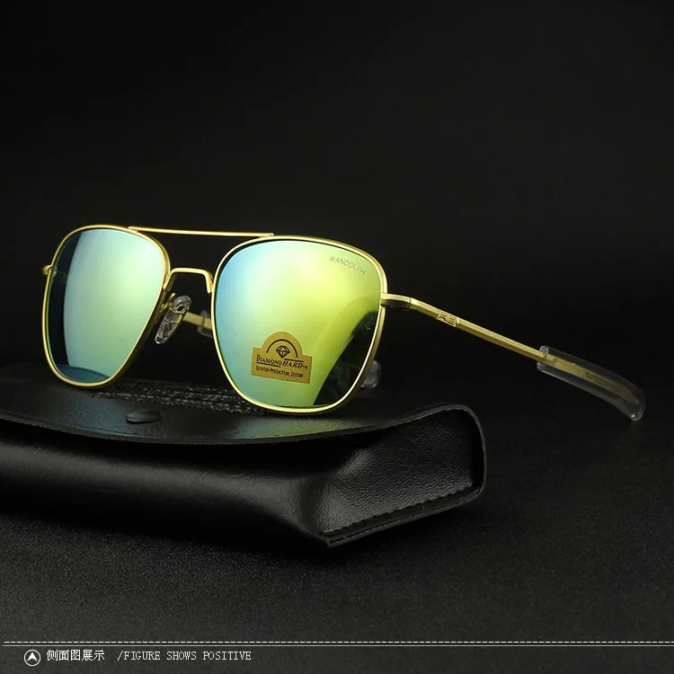 RE Sonnenbrille Mann Amerikanische Armee Militär Luftfahrt Pilot Sonnenbrille Frau Luxus Marke Vintage Metall Titan Rahmen Glas Objektiv – Detail 36