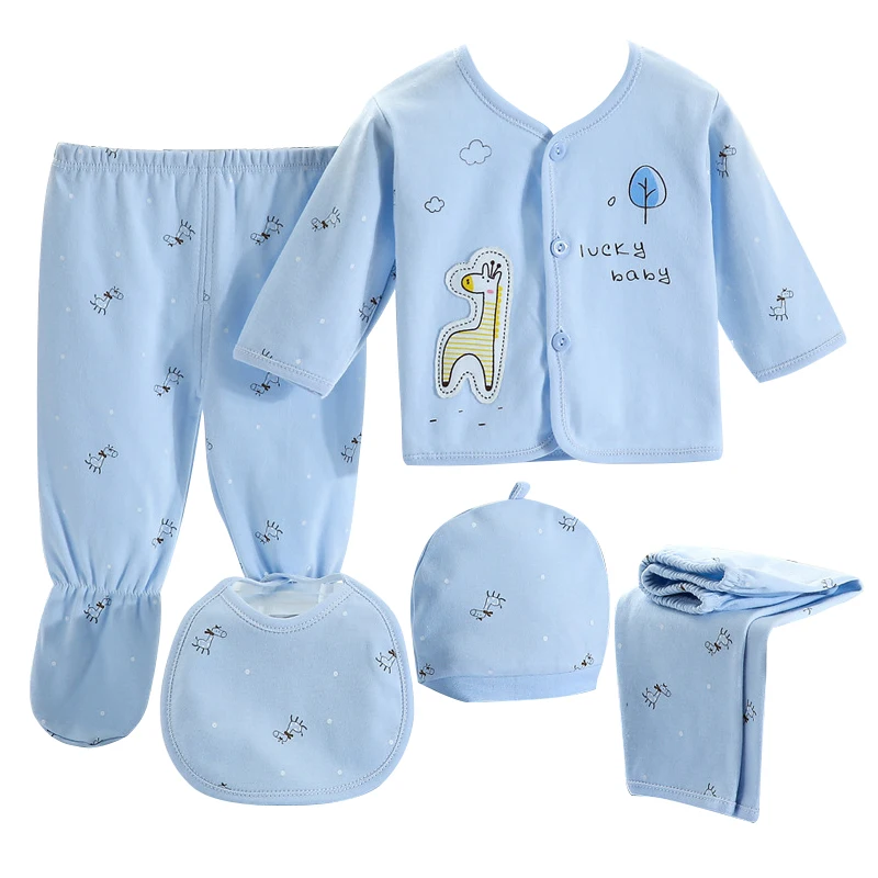 5Piece Spring Autumn Newborn Girls Clothes Boys Outfit Set Cartoon Cute Cotton Letter Long Sleeve Tops+Pants Baby Stuff BC1556