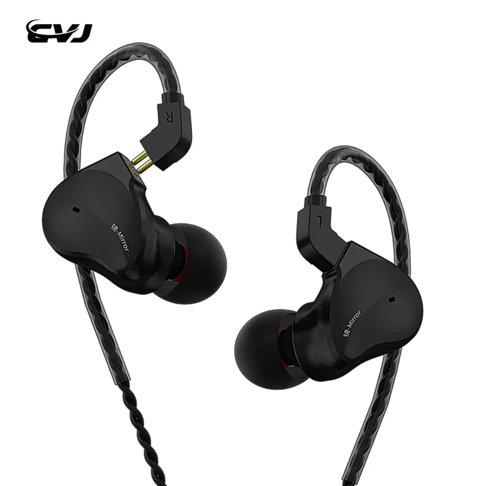 CVJ Mirror 2BA+1DD Metal Hybrid Earphones Sport High Fidelity Earphones with detachable cables for monitoring wired headphones