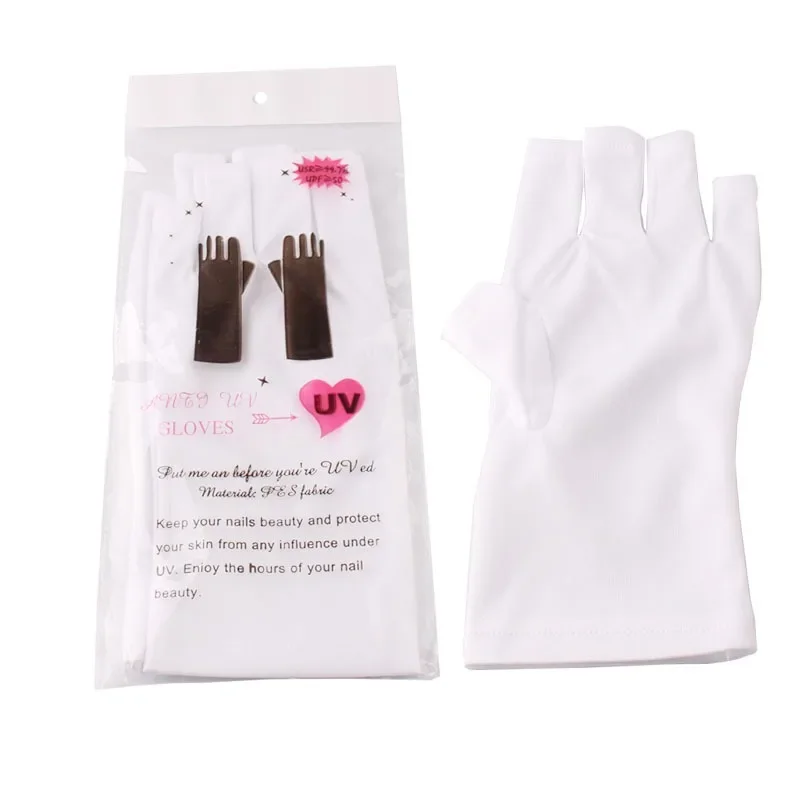 1 Pair Anti UV Gloves  Gel Shield Glove Fingerless Manicure Nail Art Tools LED Lamp Dryer Radiation Hand Glove