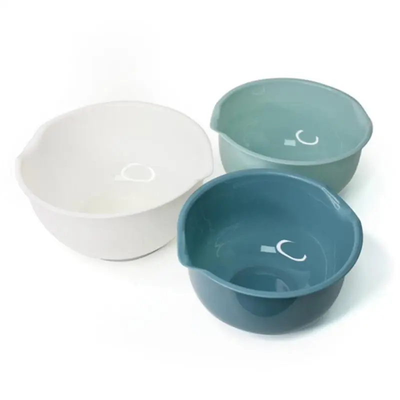 3Pcs Mixing Nesting Plastic Mixing Bowl Set  Salad Serving Bowl Kitchen Fruits Vegetables Food Snacks Basins