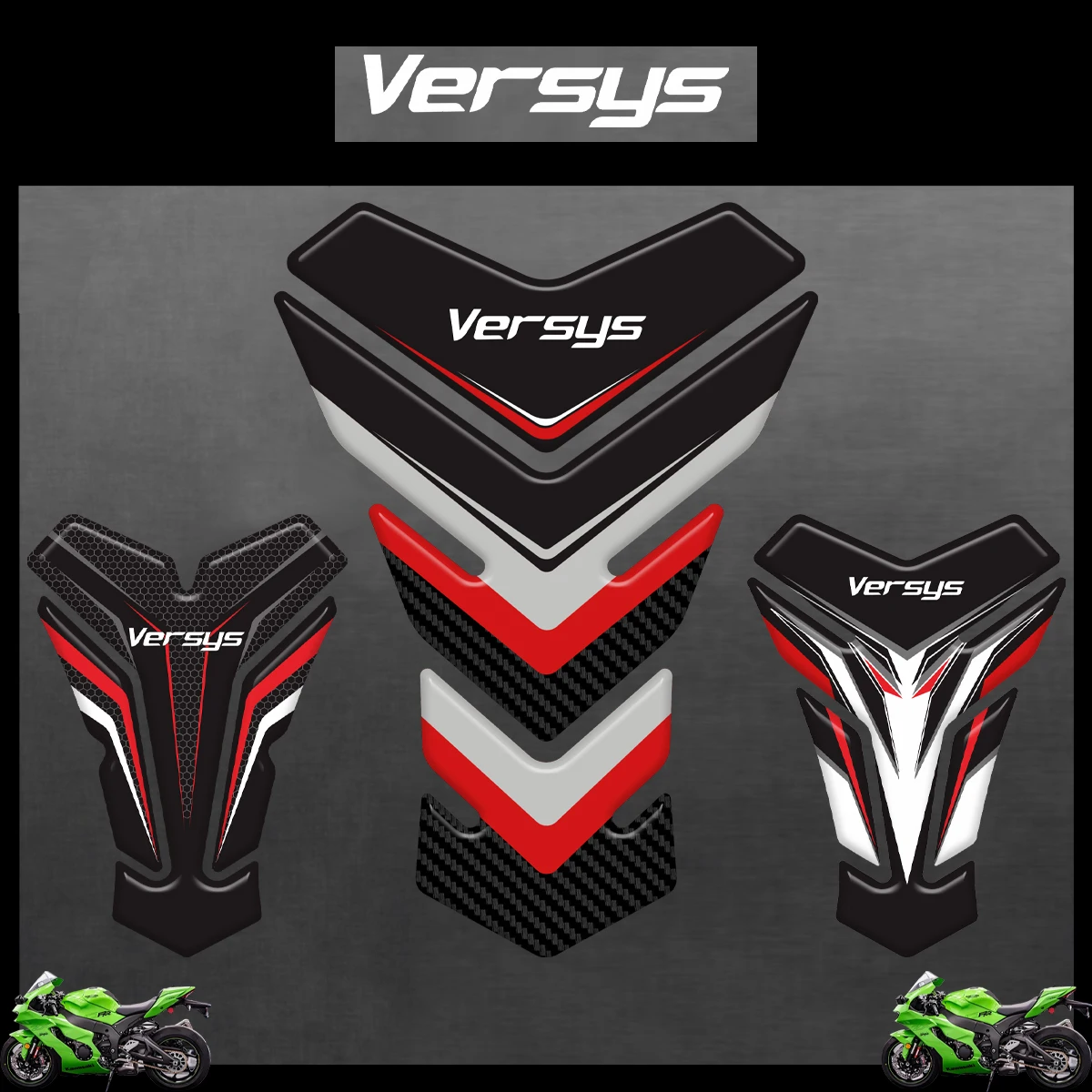

3D Motorcycle Tank Pad Protector Stickers For Kawasaki VERSYS1000 VERSYS650 VERSYS-X300