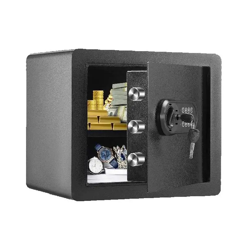 SucceBuy 1.2/0.5 Cubbic Fit Electronic Safe Deposit Safe Box W/ Digital Access & Override Keys for Money Gun Jewelry Document
