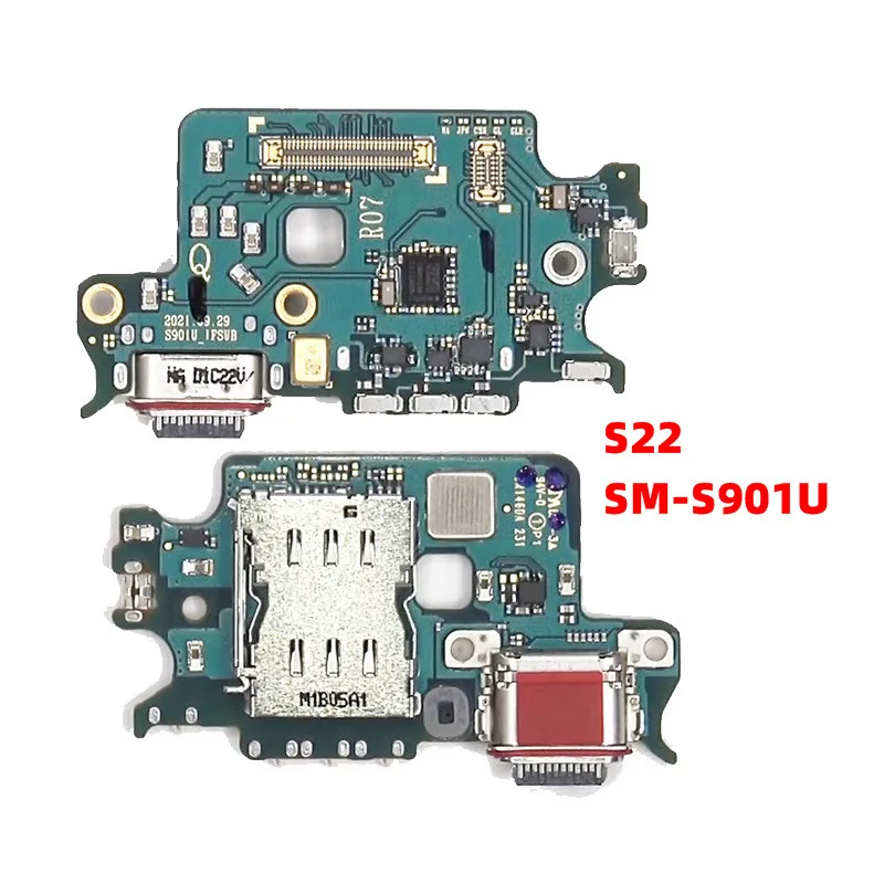 With IC For Samsung Galaxy S22 , S22 Plus, S22 Ultra  USB Charging Port Board  Charger Dock Connector Flex Cable Parts