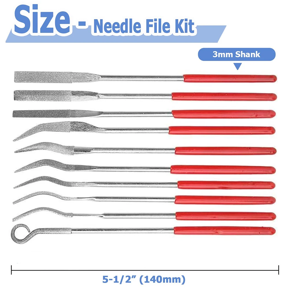 10 قطعة/المجموعة البسيطة الماس ملف مجموعة غرامة 150 حصى الماس ملف شقة مثلث إبرة الملفات للمعادن الزجاج السيراميك أدوات النجارة #2