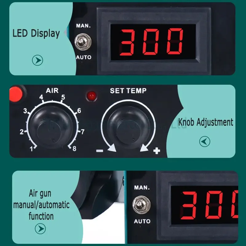 Hot Air Welding Station YIHUA 8508D+ ESD Rework Station  for Mobile Phones Computers Repair Air Pump Type LED Display Heat Gun