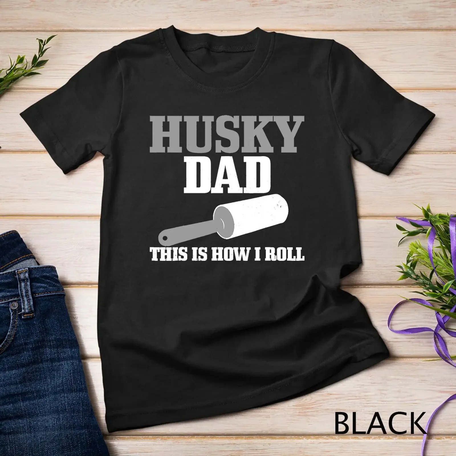 Mens Husky Dad Dog Hair Funny Siberian T Shirt  vintage Washed fashion homme graphic Stylish Unisex streetwear Comfortable