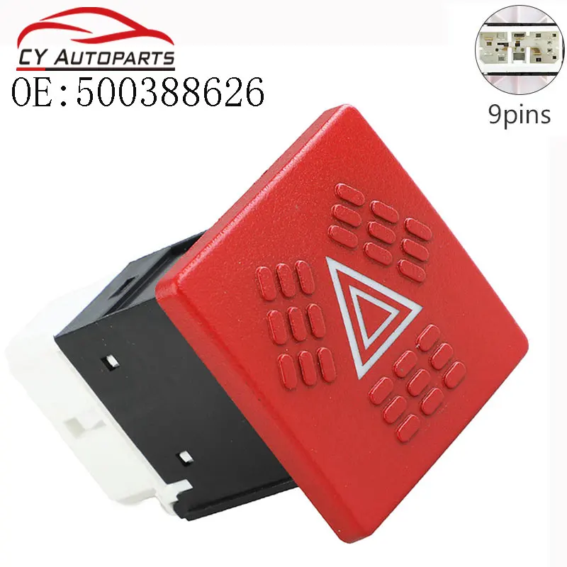 Nuevo interruptor de advertencia de peligro para Iveco Eurocargo Eurostar, interruptor de lámpara de emergencia, interruptor de luz de peligro 500388626