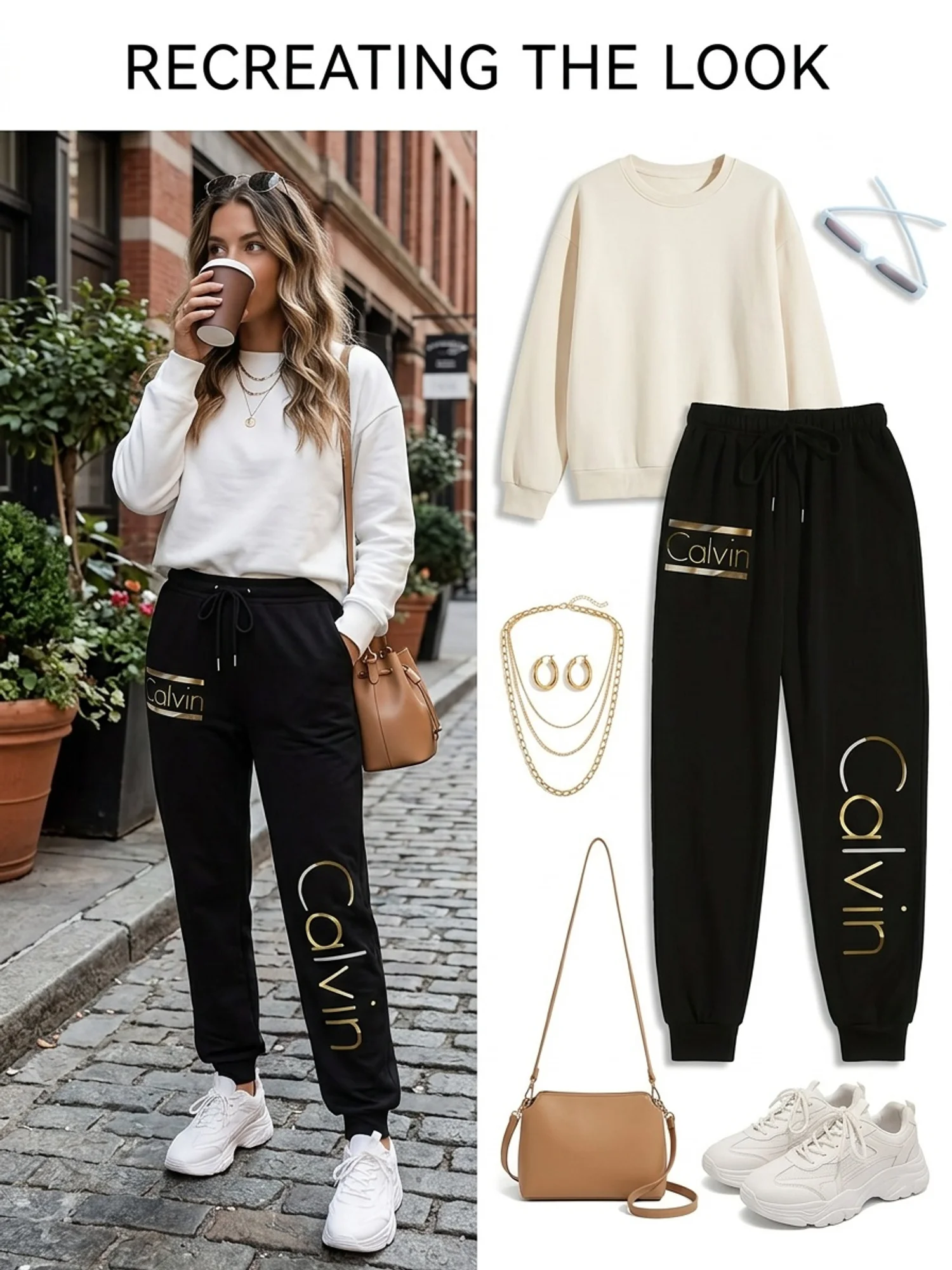 Women's Iridescent Letter Graphic Print Sweatpants, 2026 Autumn Winter Loose Casual Jogger Trousers Streetwear Sports Long Pants