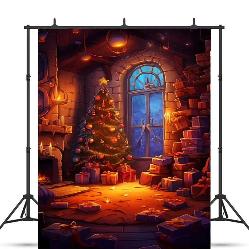 

SHENGYONGBAO Christmas Day Decoration Photography Backdrops Living Room Ornament Candy Creath Studio Background Props DSS-04