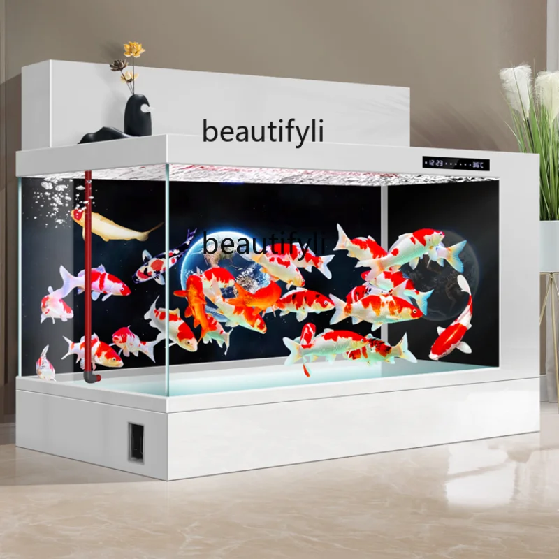 

Koi Fish Tank Dedicated Traditional Fermination VAT Fish Pond Aquarium Living Room Ecological Double Filter Fish Box