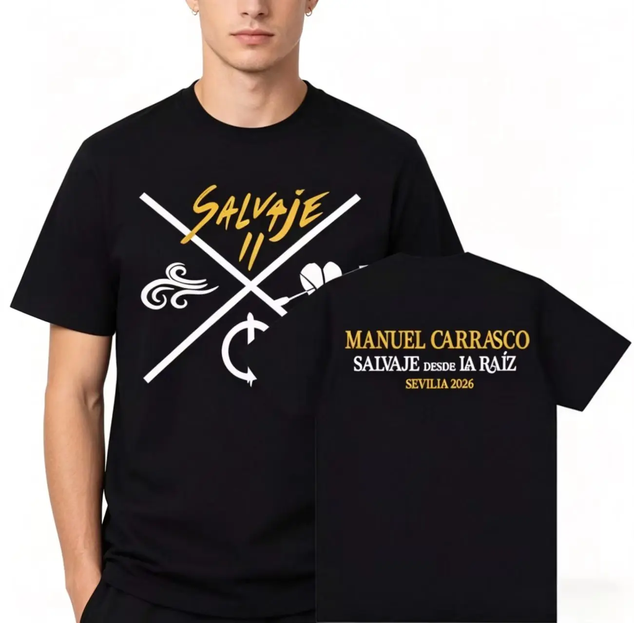 

Manuel Carrasco Salvaje Desde la Raiz Sevilla 2026 High Quality Graphics T-shirts Men women's Hot short sleeve Hip Hop clothing