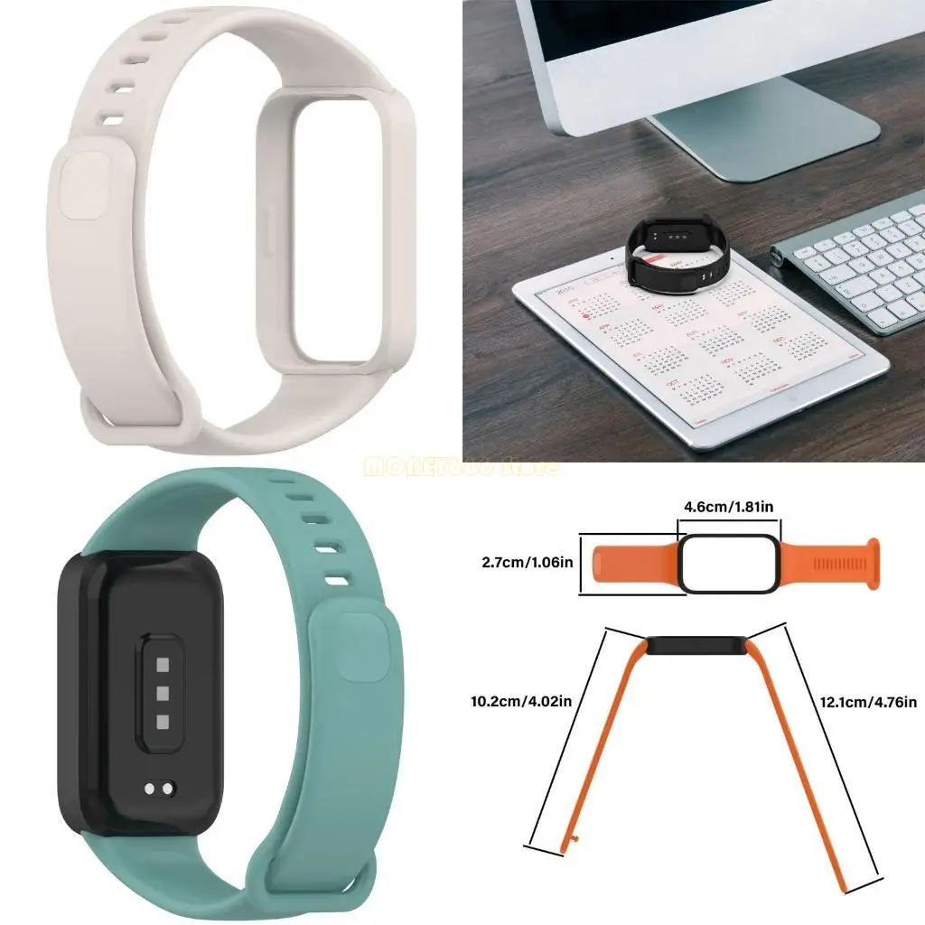 F62C Силиконовая часовая полоса ремешка для полосы 9 Active/Band 3 Регулируемые запястье.