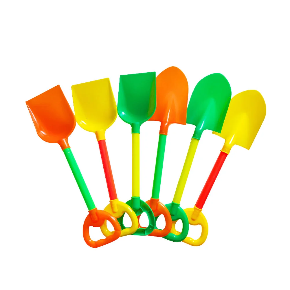 6pcs Plastic Sand Scoop Beach Toy Sand Toy Lightweight Bright Color for Kids (Style and Color Random)