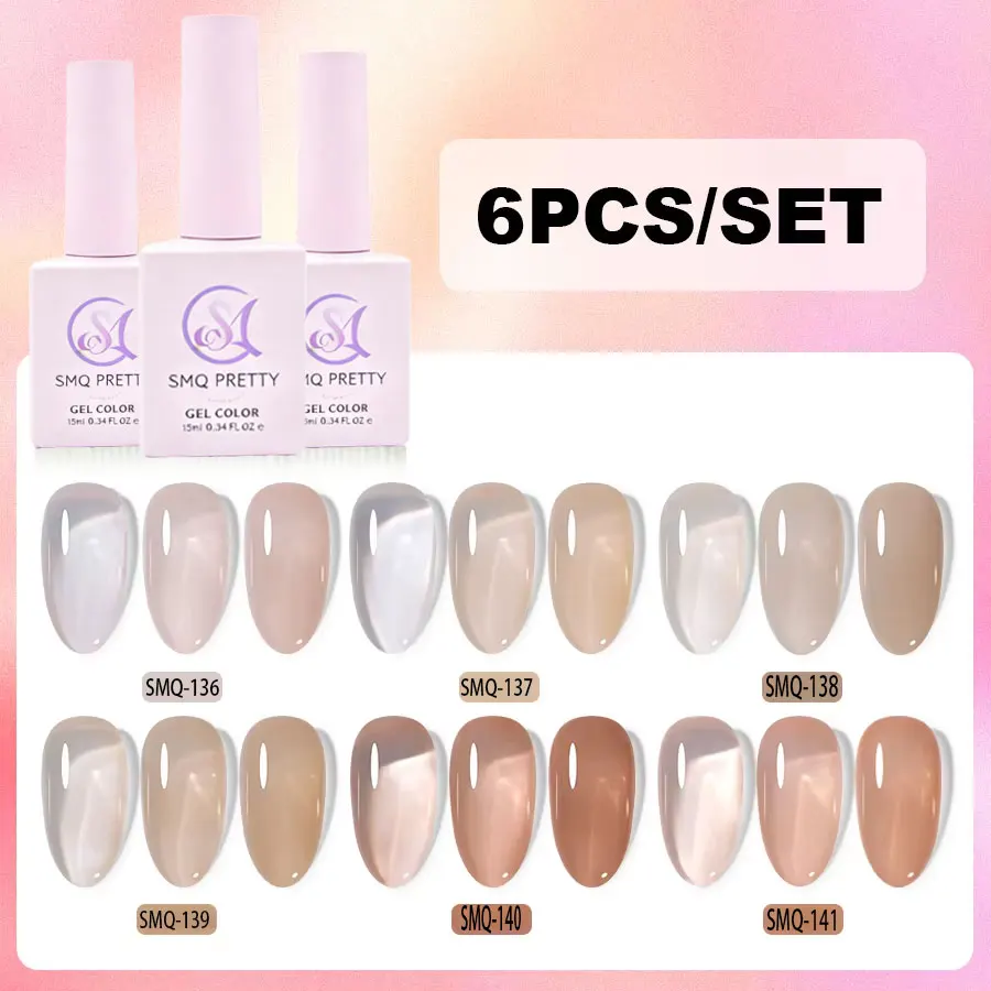 

Набор гель-лаков для ногтей, 6 шт., 15 мл, идеально подходящий для гель-лака для ногтей Soak Off или дома и салона, дизайн ногтей своими руками