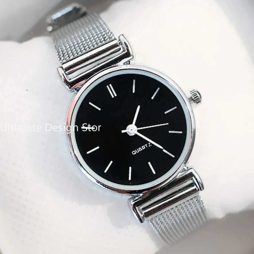 Fashion Quartz Watch for Women Luxury Female Watches Clock Wrist Watch White Black Stainless Steel Band Classic Watches Gifts