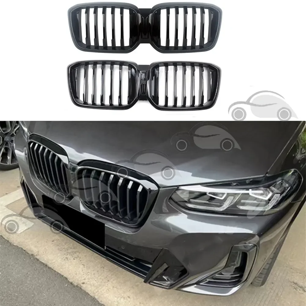 

Передняя центральная решетка Метеоритная решетка подходит для BMW G01 G02 G08 X3 X4 LCI M40i 20i 30i X3M X4M Однолинейная решетка 2022+ON