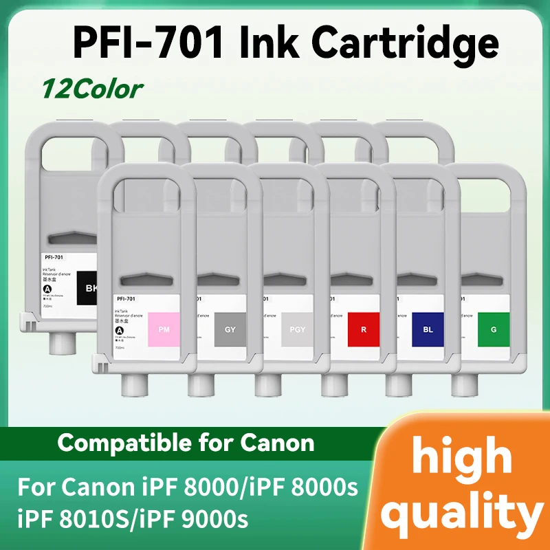 

1X 700 мл картридж PFI-701 PFI701, совместимый для Canon iPF8000 iPF9000 iPF8000s iPF9000s iPF8010s iPF9010s с пигментными чернилами