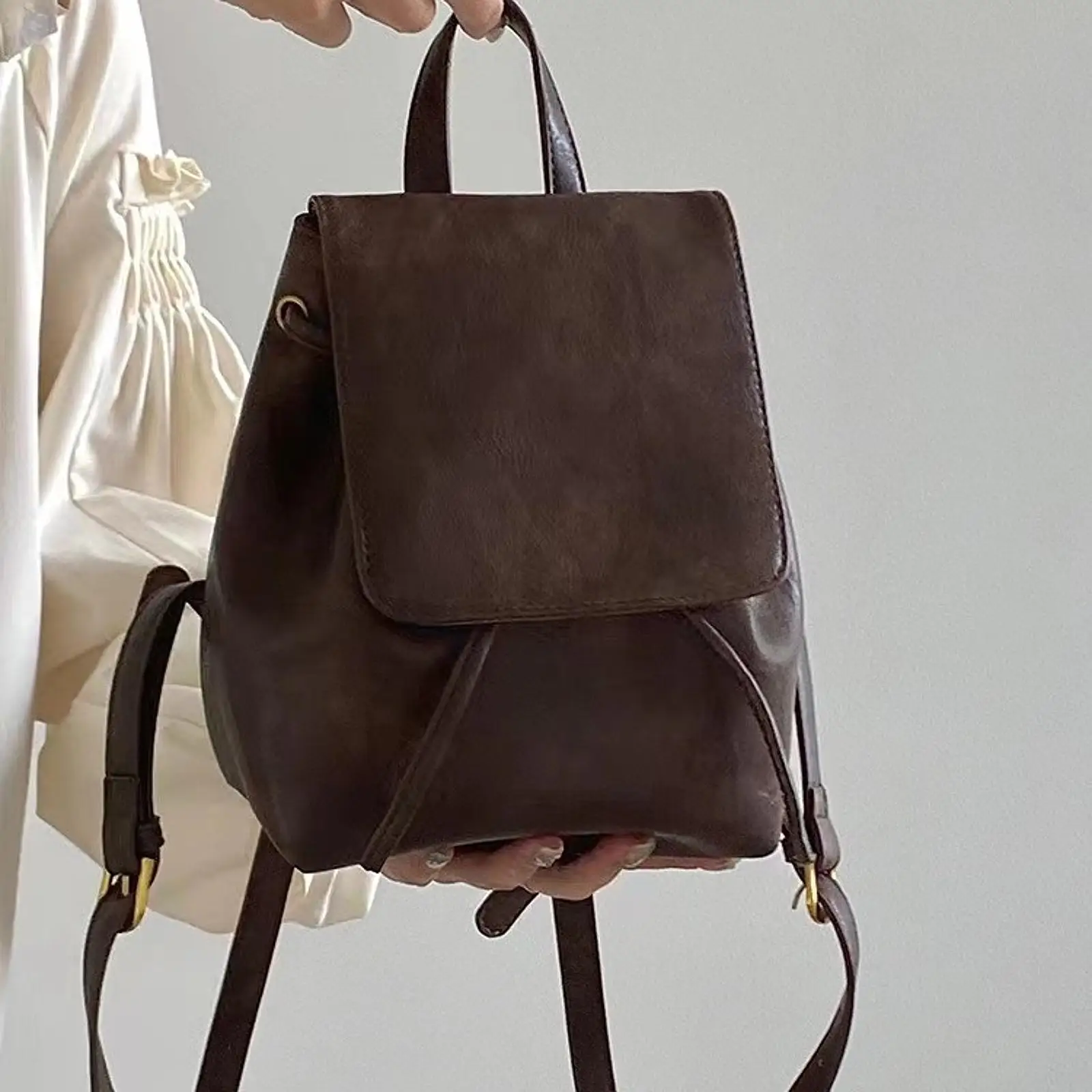 حقيبة ظهر نسائية عصرية ذات سعة كبيرة للتسوق في الهواء الطلق والربيع #3