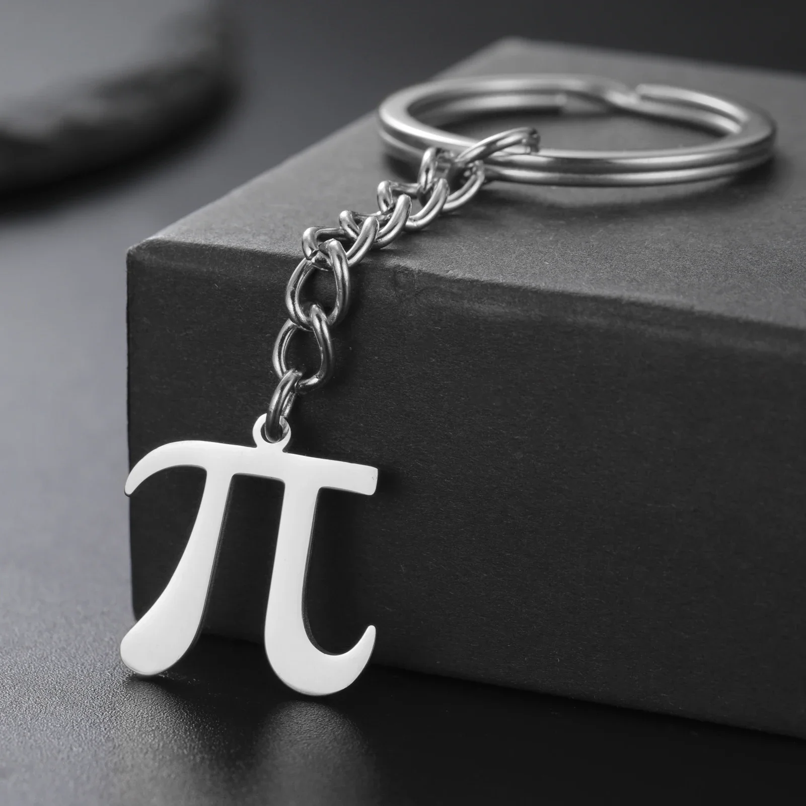 Pi Keychain Stainless Steel Metal Math Symbol Gift For Teacher Student STEM Lover Science Geek Graduation Present