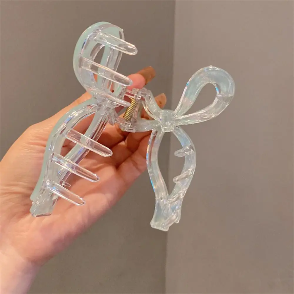 

Elegant Korean Style Bow Hair Claw Acetic Acid Mermaid Acetate Grab Clip Colorful Headwear Large Shark Clip Daily
