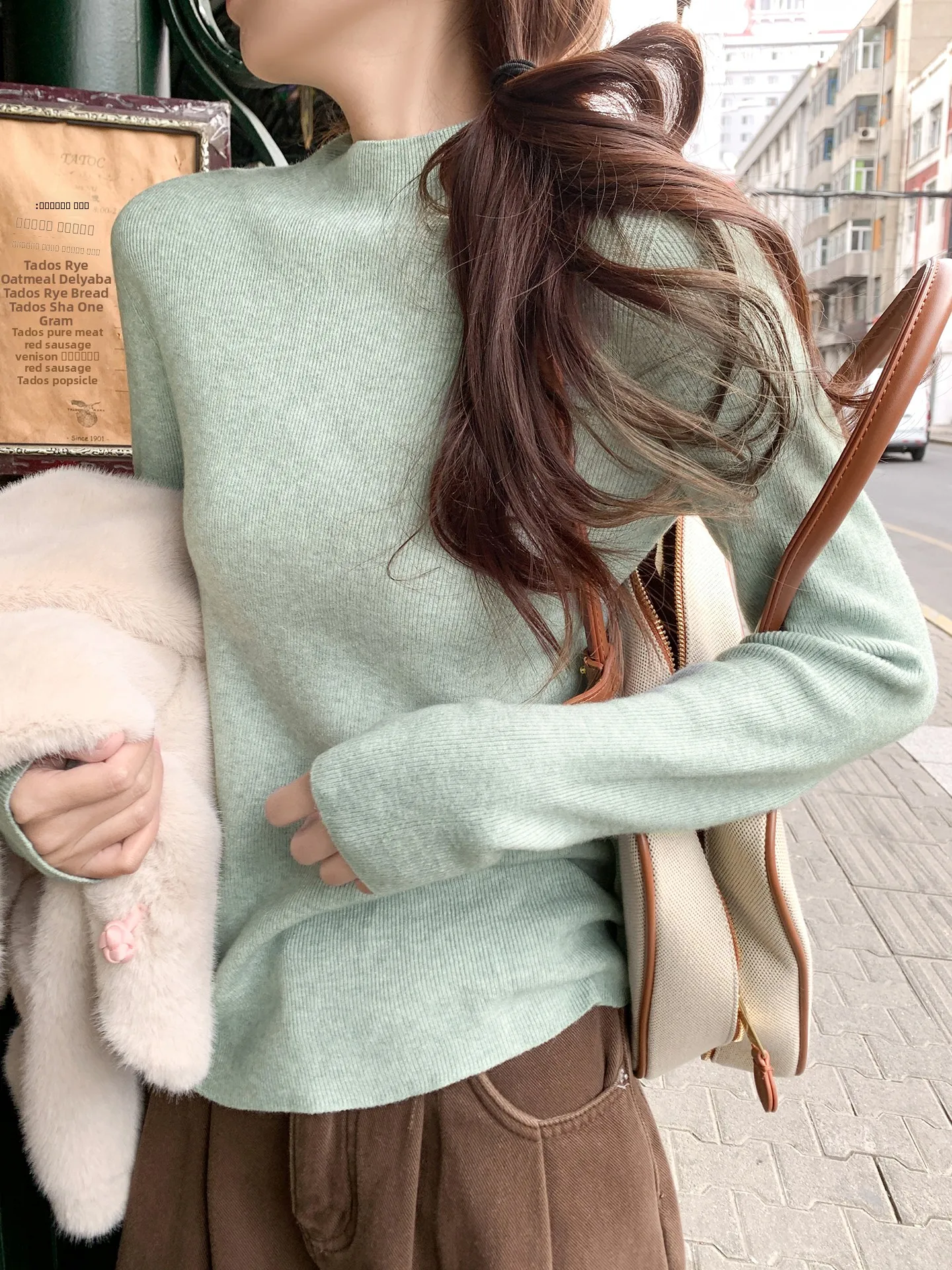 

Вязаный свитер Zeng Xiao Salt Korean Sle Long Sve для женщин, новинка ранней осени, мягкая базовая кофта для ношения под одеждой, легкий базовый топ