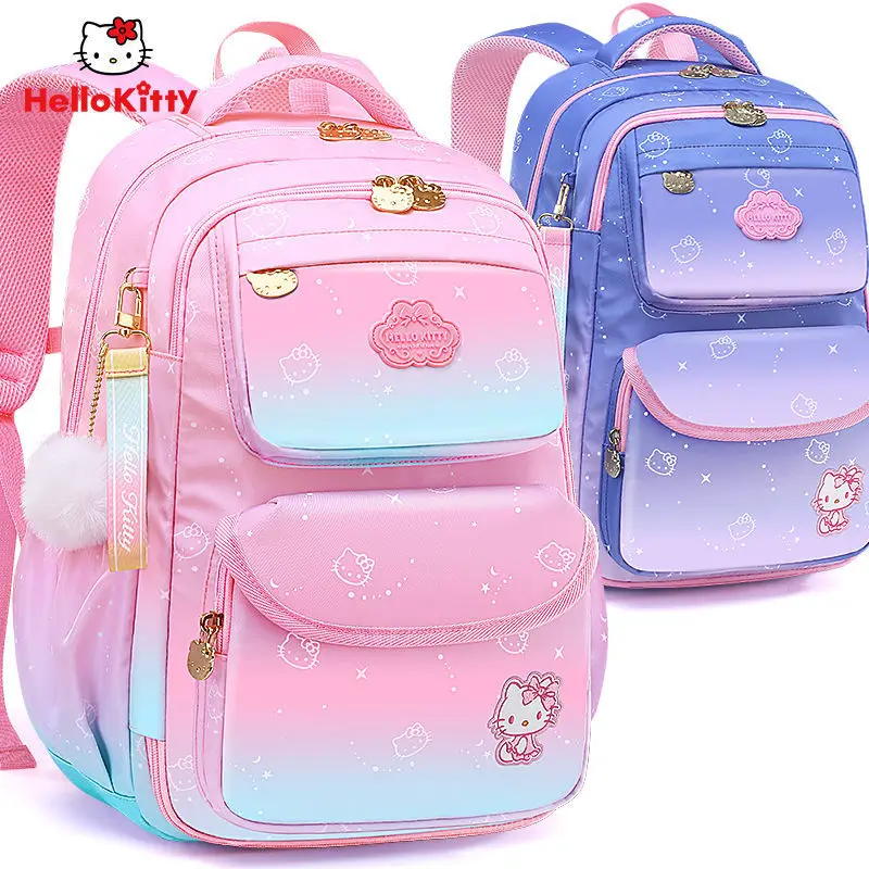 Hello Kitty Sanrio Mochilas Aestethic Bag Escuela Student Campus Backpack Kawaii Simple and Tidy Bag Large Capacity