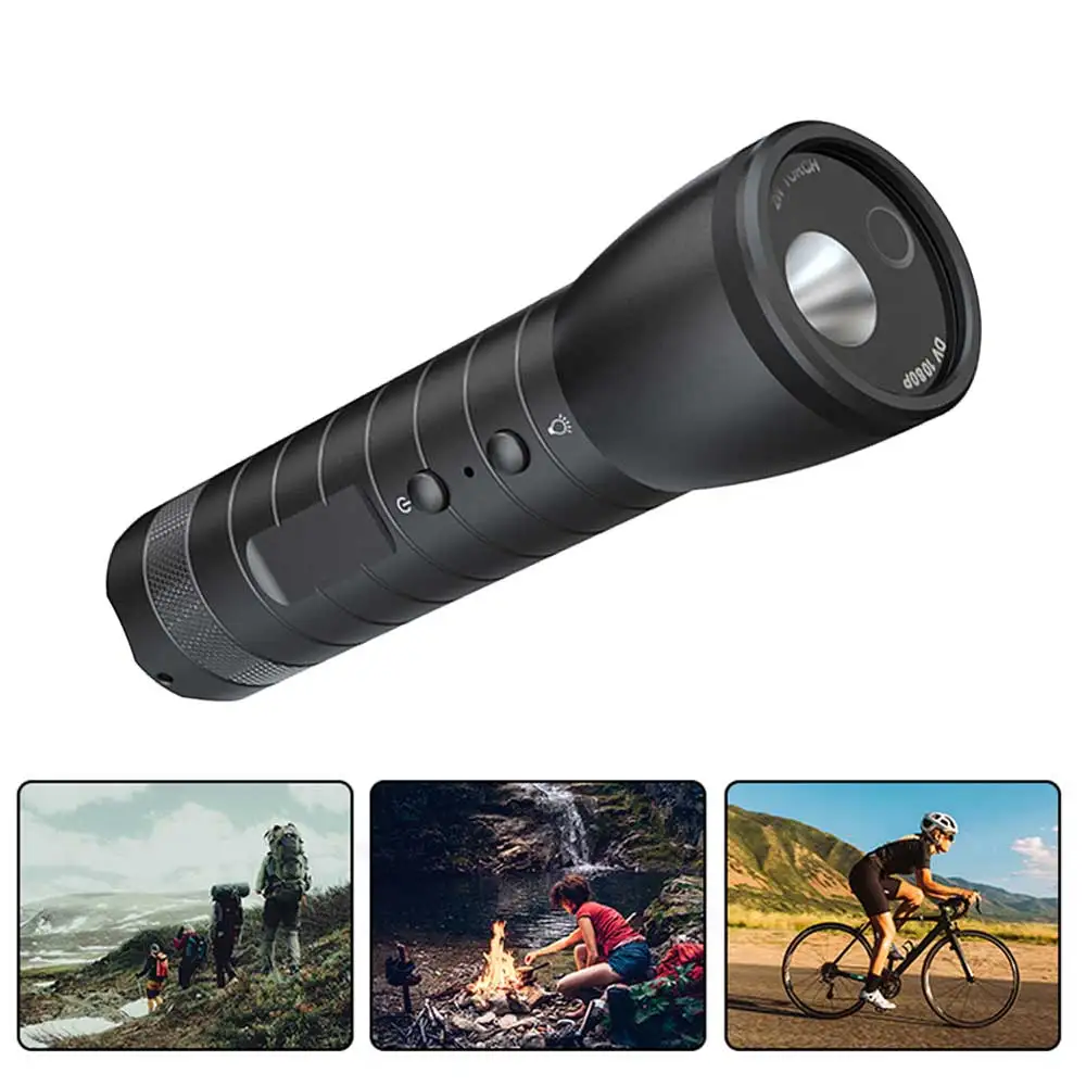 E2 Powerful 2-In-1 Flashlight With Camera Recording Function Night Vision Strong Light High-Definition 1080p For Outdoor Cycling