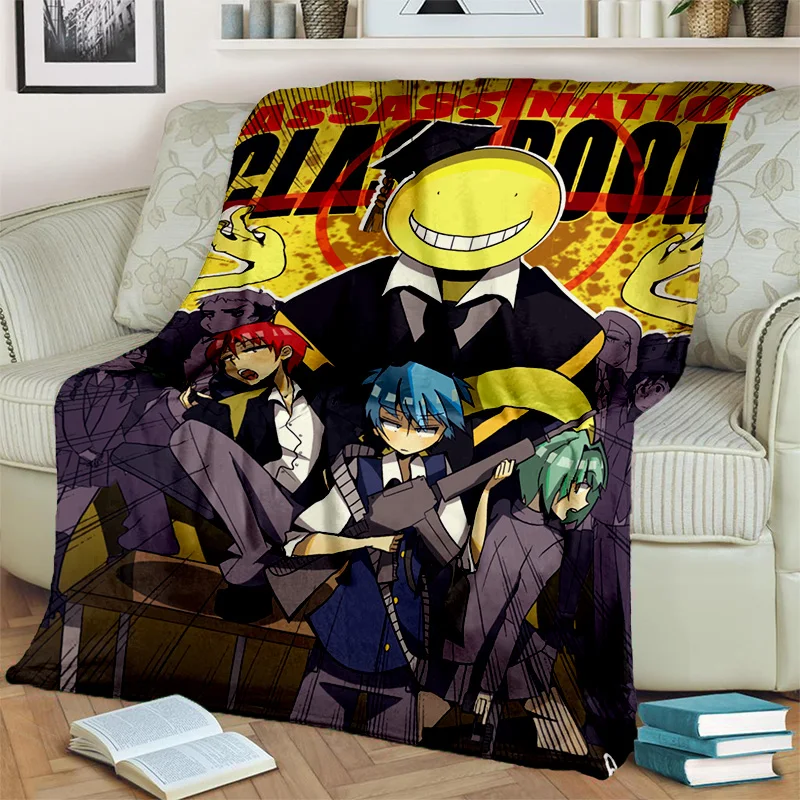 3D Assassination Classroom Anime HD Blanket,Soft Throw Blanket for Home Bedroom Bed Sofa Picnic Travel Office Cover Blanket Kids