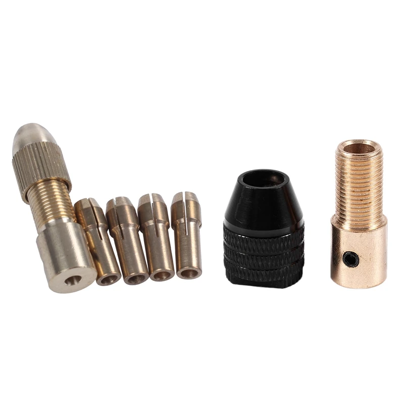 

9 Pcs Drill Chuck Collets: 8 Pcs 0.5-3Mm Drill Chuck Collets Set Of Quick Chuck For Mini Tools & 1 Pcs Mini 0.3-3.5Mm Small For