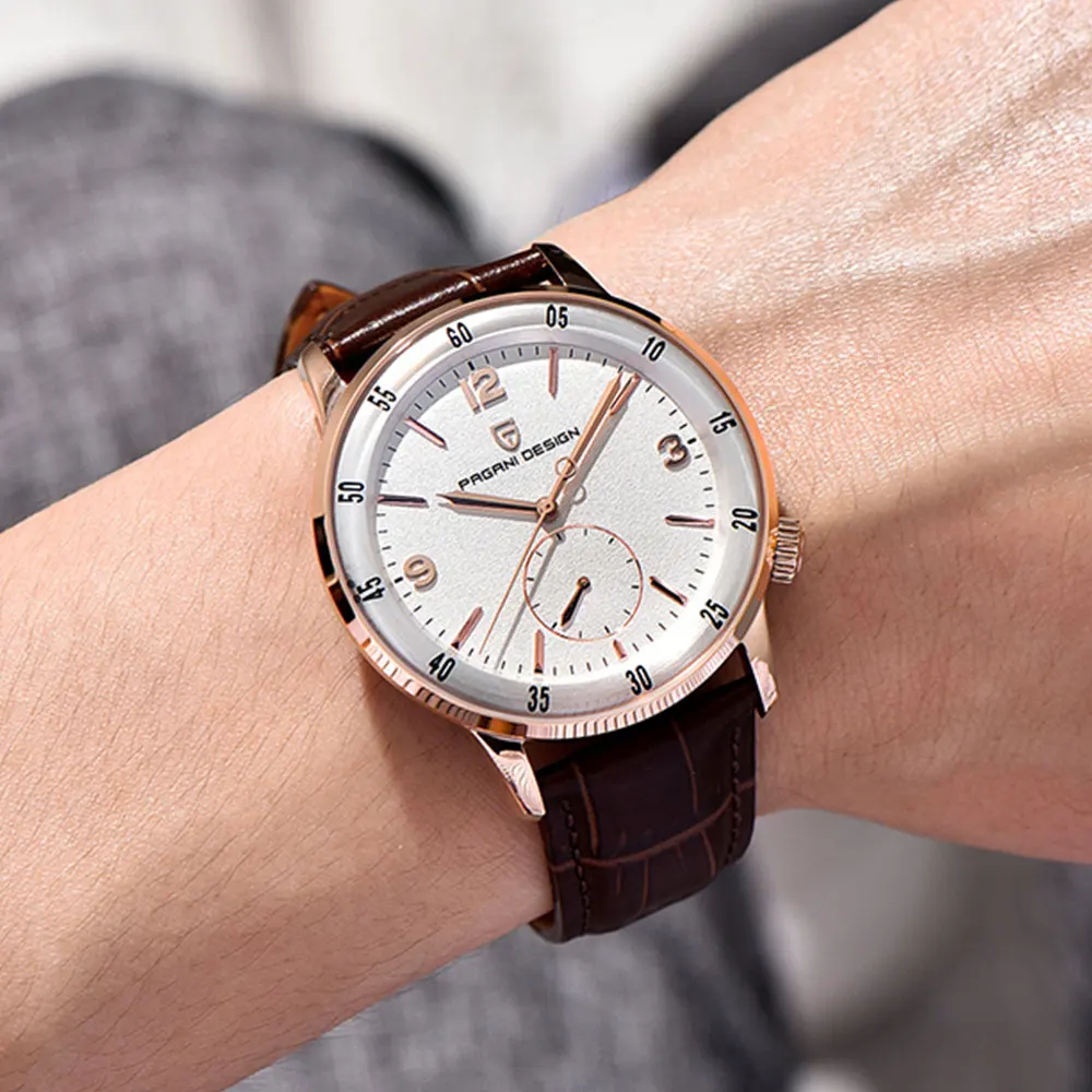 

PAGANI DESIGN New 42mm Men Watch Classic Leather Mechanical Wristwatch Sapphire Glass 100M Waterproof Automatic Watches Men Gift
